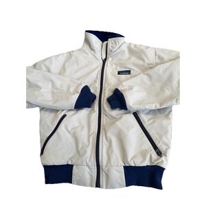 LL Bean Three Season Jacket VTG Zip Beige Fleece Lined Womens Medium‎ Small